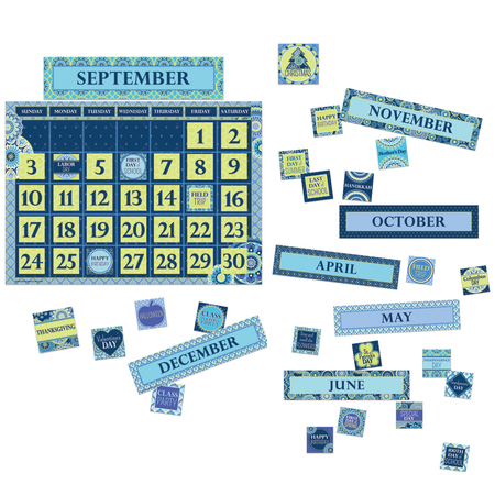 EUREKA Blue Harmony Calendar Bulletin Board Set 847548